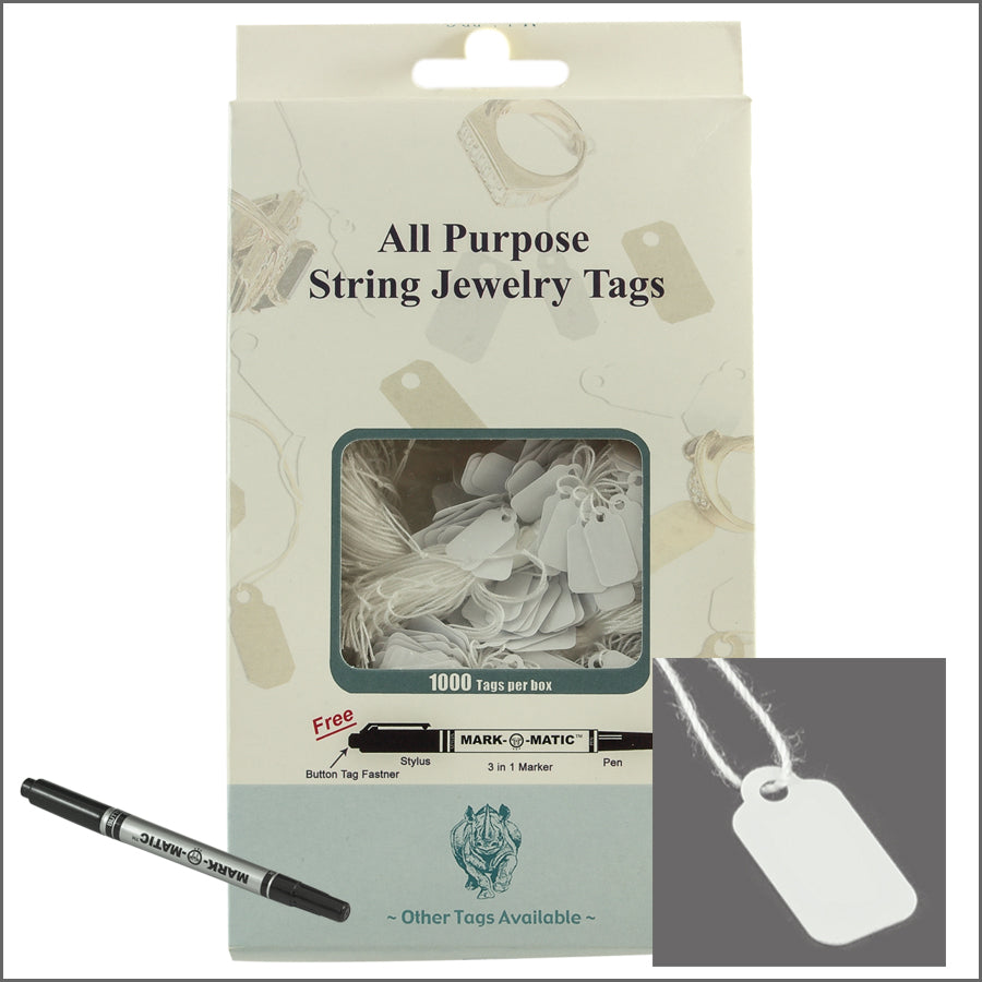 all purpose String jewelry Tags 8mm x 16mm-goldUPTOWNTOOLSall purpose White  paper String jewelry Tags 8mm x 16mm-gold • High quality all purpose string-jewelry  tags.• Size: 8mm x 16mm• Material: Plastic• Qty: 1000