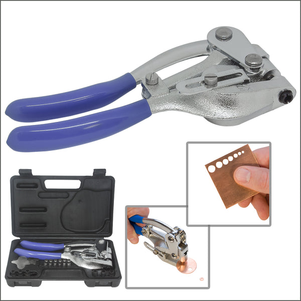 Europower Large Hole Punch Pliers with 7 Popular Sizes