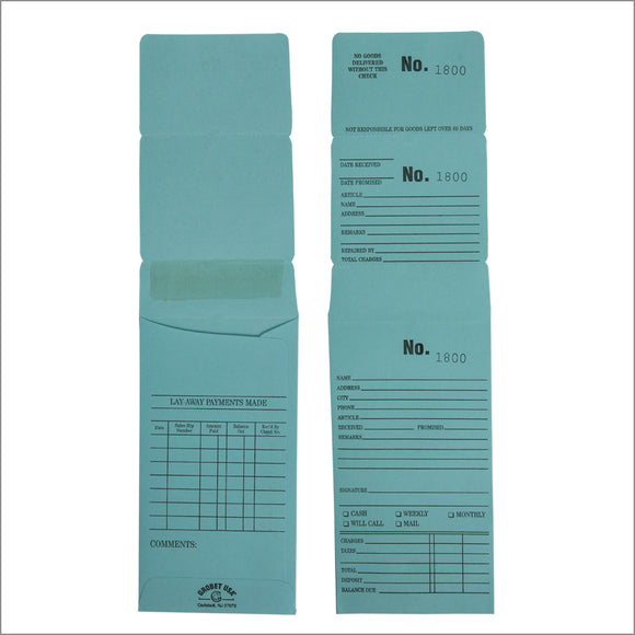 Repair & Layaway  envelopes- 3 Tier part New-Blue Sky-100 pcs