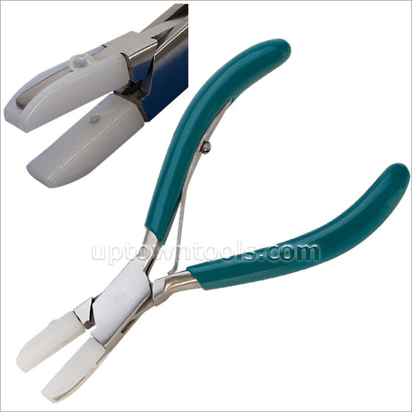 4-3/4 Flat Nose Non-Marring Nylon Jaw Pliers w/ PVC Grips Jewelry Making  Tool